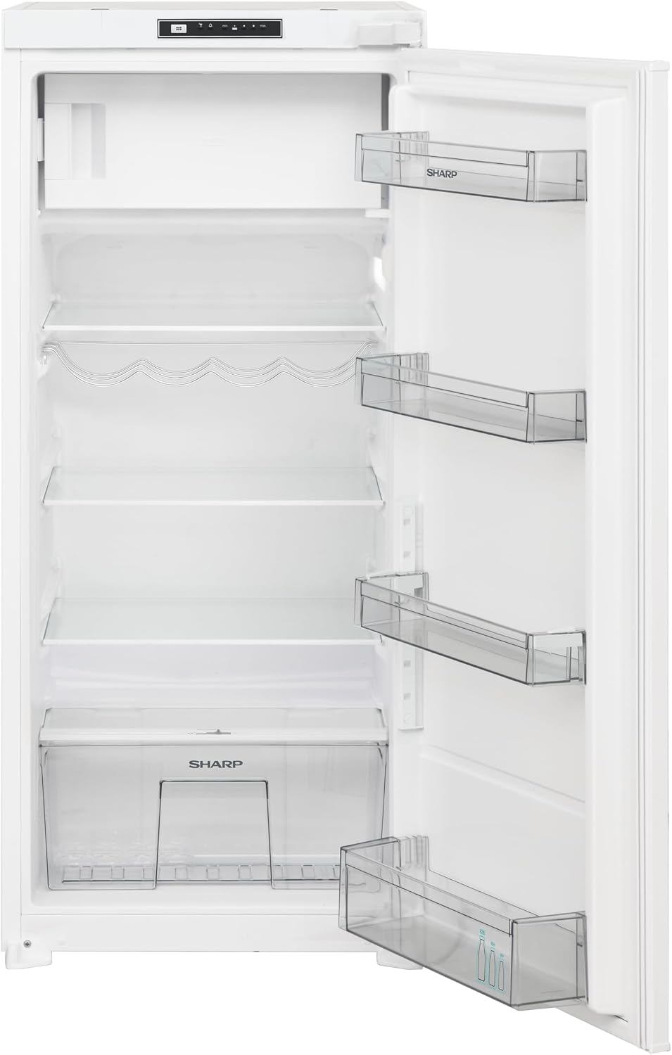 SHARP Kühlschrank, 178 L, 33 dB, Weiß, SJ-LD180E0XS-EU Einbau mit Gefrierfach für 123er Nische, (Gemüsefach mit Feuchtigkeitsregler)