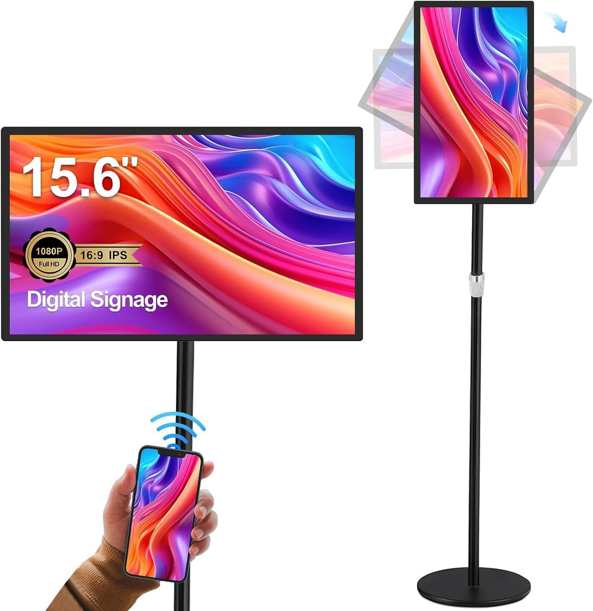 Digital-Signage-Display, Schwarz, Digital Signage Display Indoor Interactive LCD Touch Screen