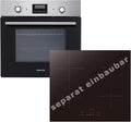 Einbauherd Backofen, 60 cm, Schwarz, Set Umluft Grill Display mit Uhr & Timer autarkes