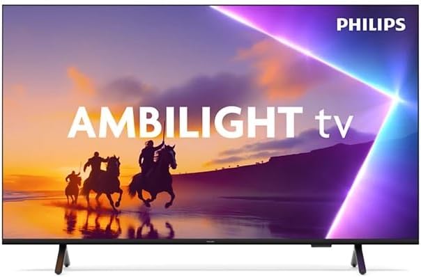 Philips Fernseher, 50 Zoll, Schwarz, Smart TV, Ambilight 50PUS8510 4K QLED Smart TV Display mit Titan, Pixel Precise Ultra HD und Dolby Atmos So