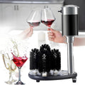 Automatische Gläserreinigungsmaschine, Edelstahl 304, Transparent, Gläserspülmaschine, elektrische Gläserspülmaschine mit 5 Bürsten