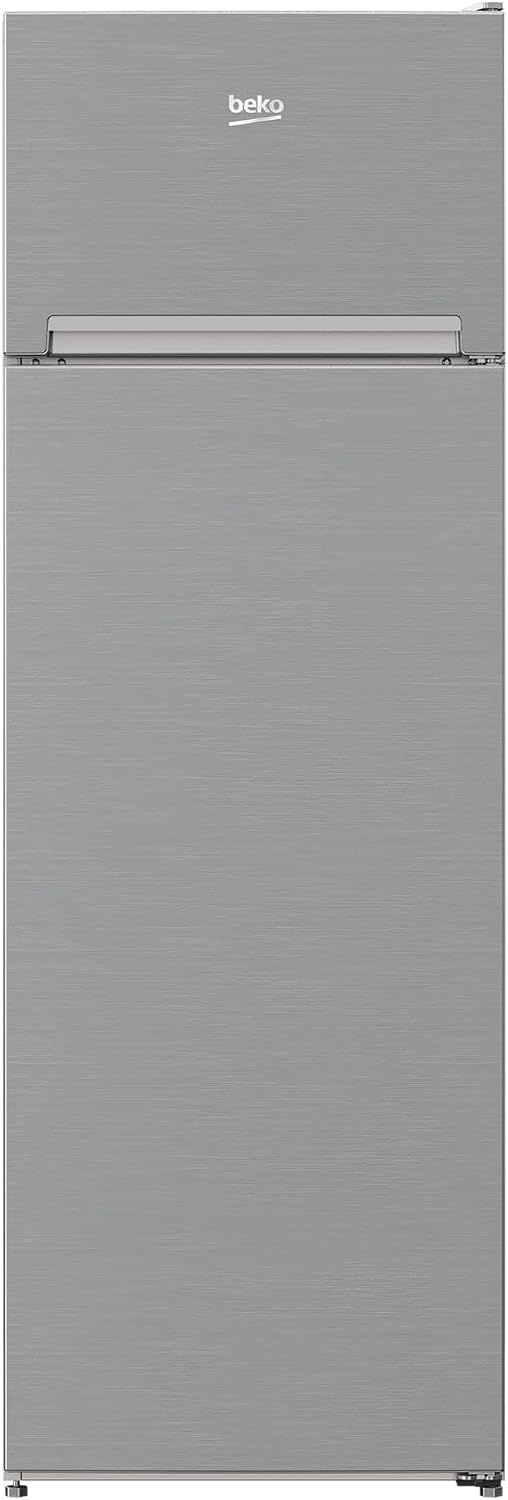 freistehend Kühlschrank, 160,6 x 54 x 57,4 cm, 250 l, Weiß, Doppeltür- BEKO RDSA280K40SN Klasse E Stahlgrau