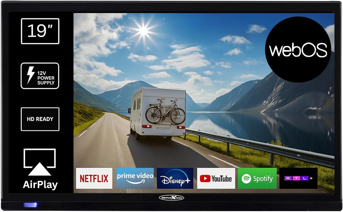 Reflexion Fernseher, 19 Zoll, 230 V, 12 V, Schwarz, Smart TV, LED19iBT Smart TV (HD Ready, DVB-T2/S2/C, HDMI, Bluetooth