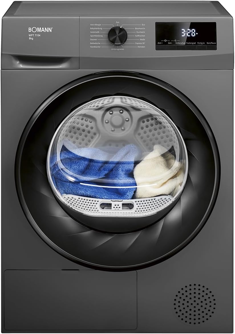 Bomann® Wärmepumpentrockner, 8 kg, Schwarz