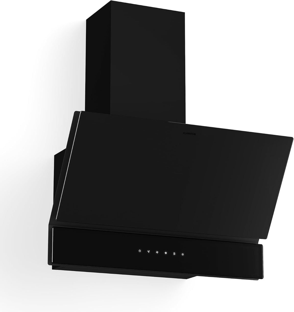 Klarstein Dunstabzugshaube, 60 cm, 820 m, Schwarz, Velaire - Kopffreihaube, ³/h Boost, A++ Energieeffizienz, Touch-Bedienung