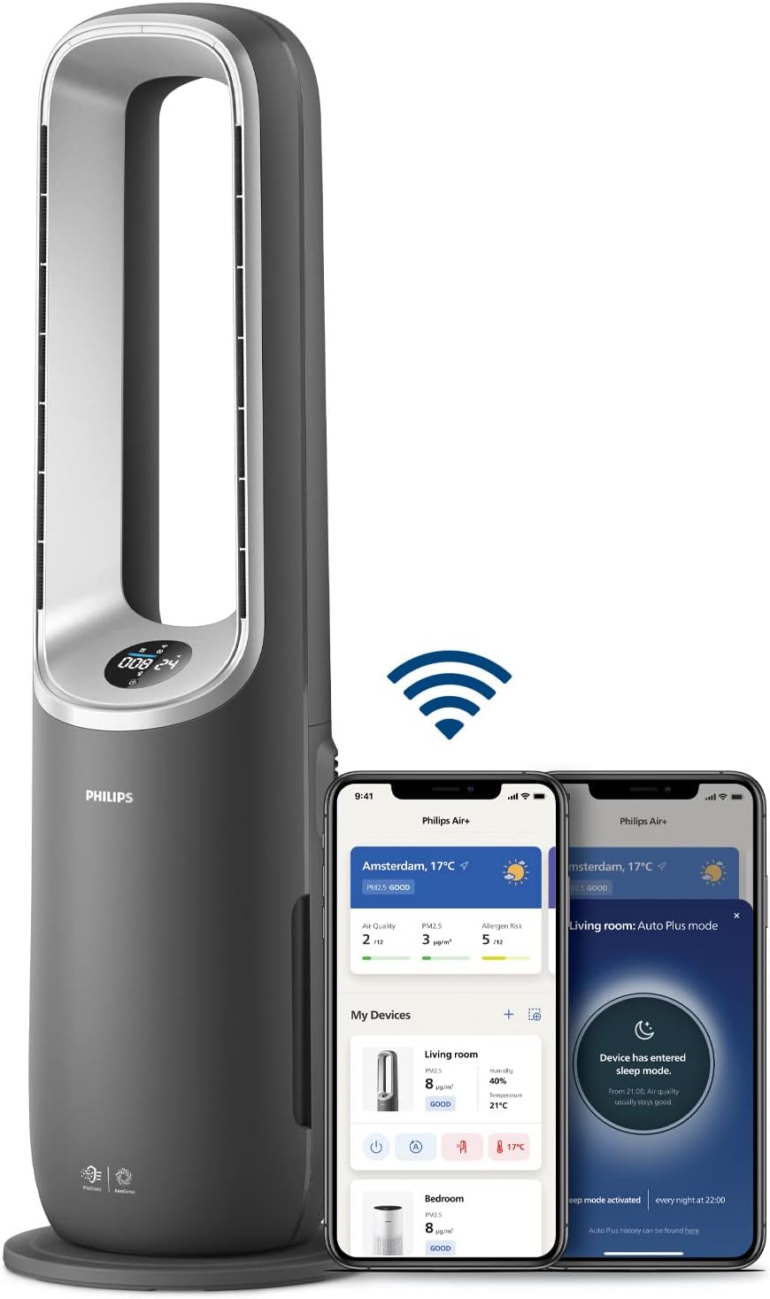 Philips Dunstabzugshaube, Grau, Air Performer 3-in-1 Reinigen, Heizen & Kühlen