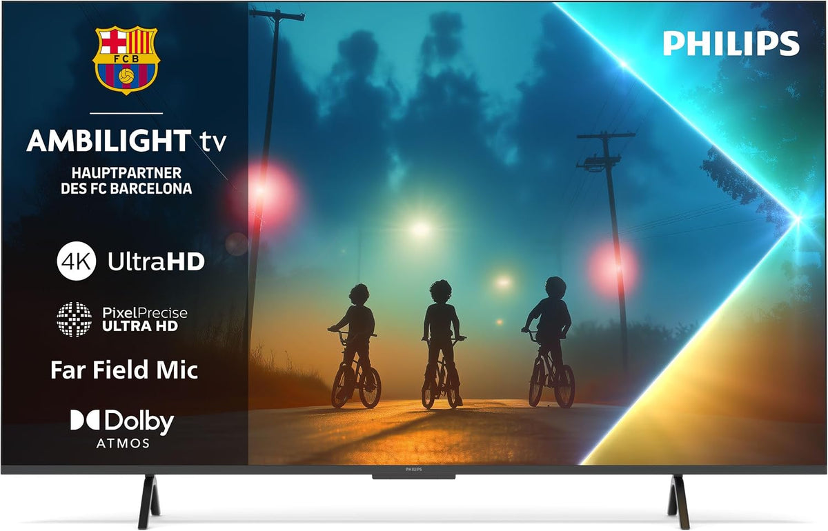 PHILIPS Fernseher, 55 Zoll, Schwarz, Smart TV, Ambilight 55PUS8200 4K LED Smart TV - Display mit Pixel, Titan OS