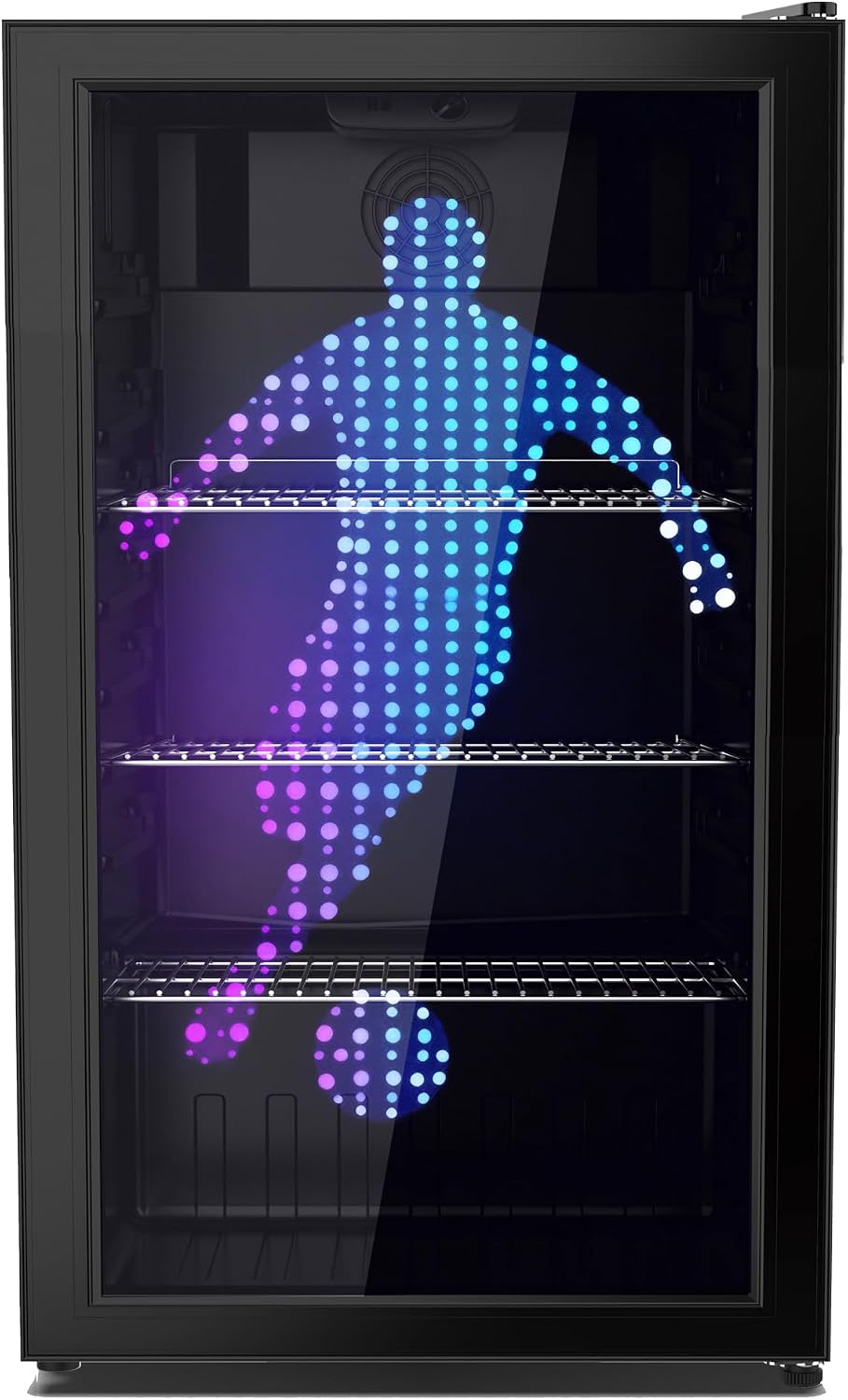 PKM Kühlschrank, 89 Liter, Schwarz, GKS83FC1 Flaschen, Nutzinhalt, Display & Touch Control, Umluft-Kühlung, blaue LED-Beleuchtung