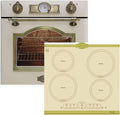 Kaiser Backofen, 60 cm, Schwarz, Set EH 6355 ElfEm+KCT 6195 IElfEm, Retro Einbau, 8 Funktionen+ Einbau Induktions Kochfeld