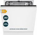 Geschirrspüler, 60 cm, Silber, homeX DWFI601449E Spülmaschine vollintegrierbar EEK E
