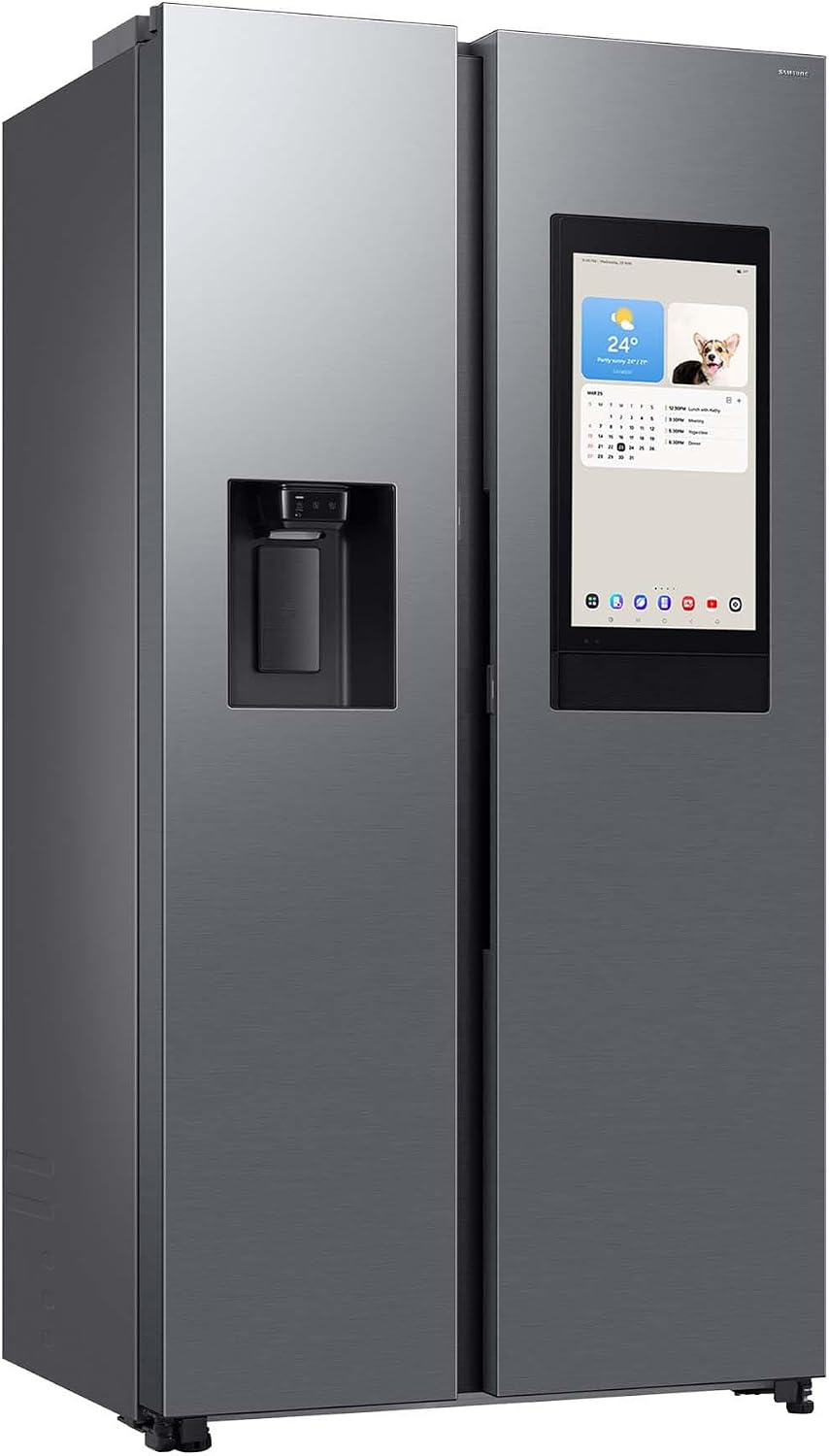 Samsung Side-by-Side-Kühlschrank, 178 cm, 614 l, Silber, RS90F67BETEF Side-by-Side Kühl-Gefrierkombination, AI Kühlschrank mit Gefrierfach