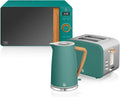 Swan Mikrowelle, 2200 W, 1,7 l, 20 l, Grün, Nordic Frühstücksset, Wasserkocher, Breitschlitz-Toaster, 2 Scheiben