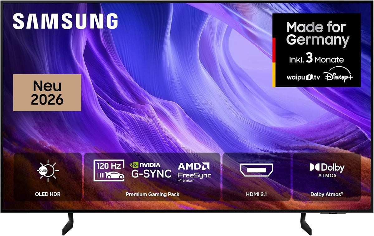 Samsung Fernseher, 83 Zoll, 210 cm, Schwarz, OLED S85H 4K , OLED HDR, Premium Gaming Pack (NVIDIA G-SYNC & AMD FreeSync Premium)