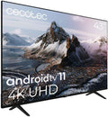 Cecotec Fernseher, Schwarz, Smart TV, LED 43' Smart TV A3 Series ALU30043S. Auflösung 4K UHD, Betriebssystem Android TV 11