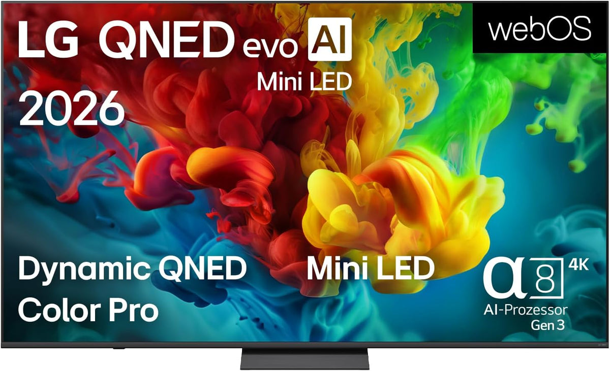 LG Fernseher, 75 Zoll, 190 cm, Schwarz, 75QNED83B6A TV 4K QNED evo Mini LED AI TV (α8 Gen3 4K, webOS 26