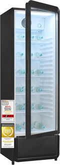 Exquisit Getränkekühlschrank, 280 l, Weiß, Gastro Kühlschrank mit Glastür