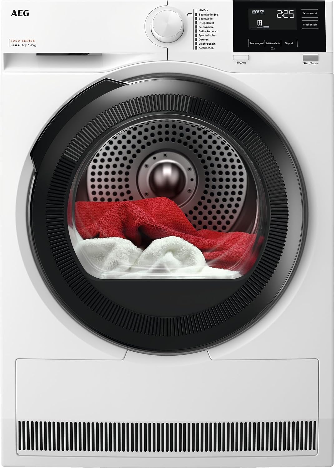 AEG Wärmepumpentrockner, 9 kg, Schwarz, Serie 7000 SensiDry - Schonendes & Energiesparendes Trocknen, Mengenautomatik