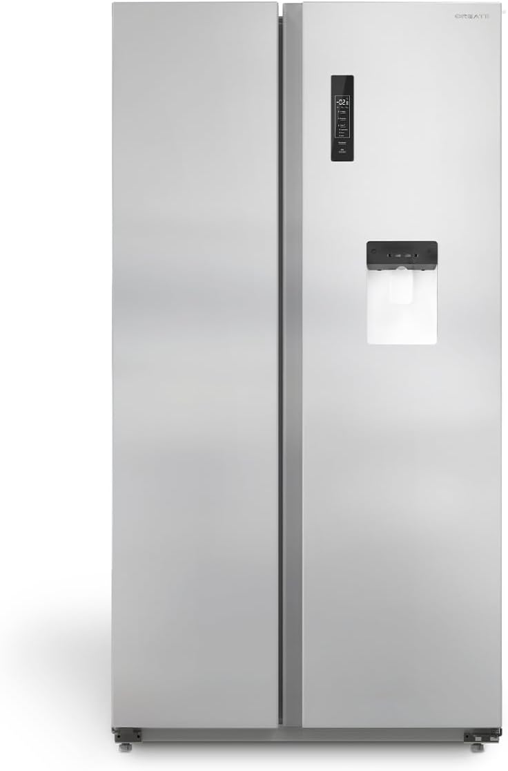 CREATE Side-by-Side-Kühlschrank, 91,2 x 70,4 x 177,7 cm, 559 L, 158 W, Silber, / FRIDGE STUDIO SIDE BY SIDE 559 / Edelstahl / / No Frost