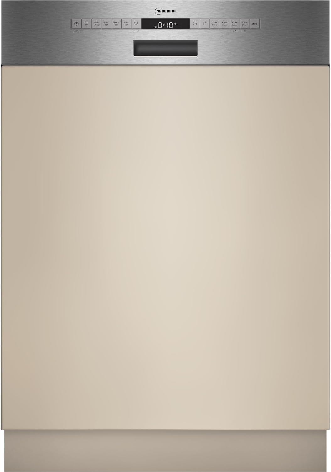 NEFF Geschirrspüler, 60 cm, Silber, S147YCS03E, N 70, Smarter Teilintegriert, Made in Germany, Besteckschublade