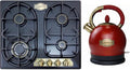 Kaiser Gasherd, 3,8 Kw, 1800 W, 60 cm, 2 L, Schwarz, Gas-Kochfeld KG 6325 Em, Retro Einbau, Empire, Emailliert