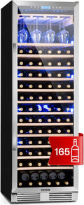Klarstein Weinkühlschrank, 433 L, Schwarz, Einbau-, 1 Zonen Getränkekühlschrank Klein, Kleiner Weinschrank, Wein-Kühlschrank Klein mit Glastür