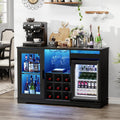 BROTTAR Weinkühlschrank, Schwarz, Barschrank mit Kühlschrank (inklusive), mit LED-Beleuchtung, Getränkeschrank Sideboard mit Bewegungssensor