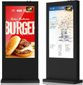 65' Digital-Signage-Display, Schwarz, 4K Outdoor Digitaler Kundenstopper, IP66 Wetterfest & 3000 Nits, Digital Signage mit Auto-Helligkeit