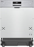 Midea Geschirrspüler, 60 cm, Silber, Teilintegriert Einbau Spülmaschine 13 Gedecke