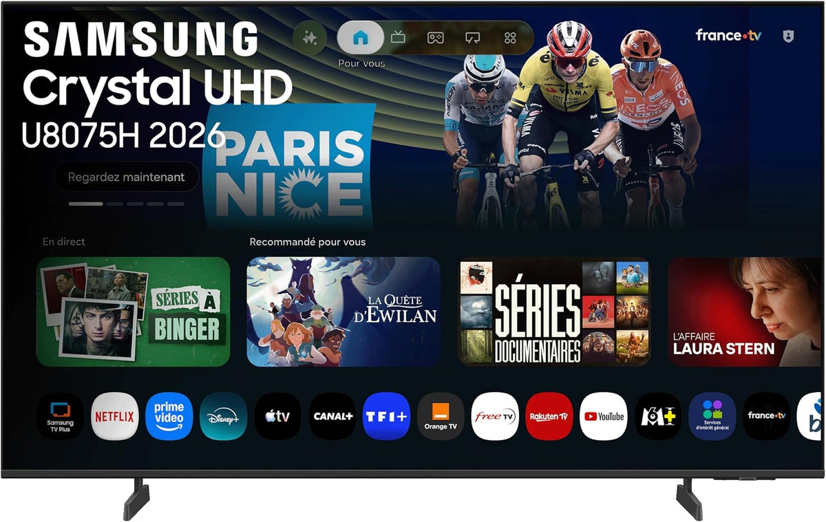 Samsung Fernseher, 50 Zoll, Schwarz, Smart TV, Smart TV U8075H Crystal UHD 4K, PurColor, Upscaling 4K, Motion Xcelerator