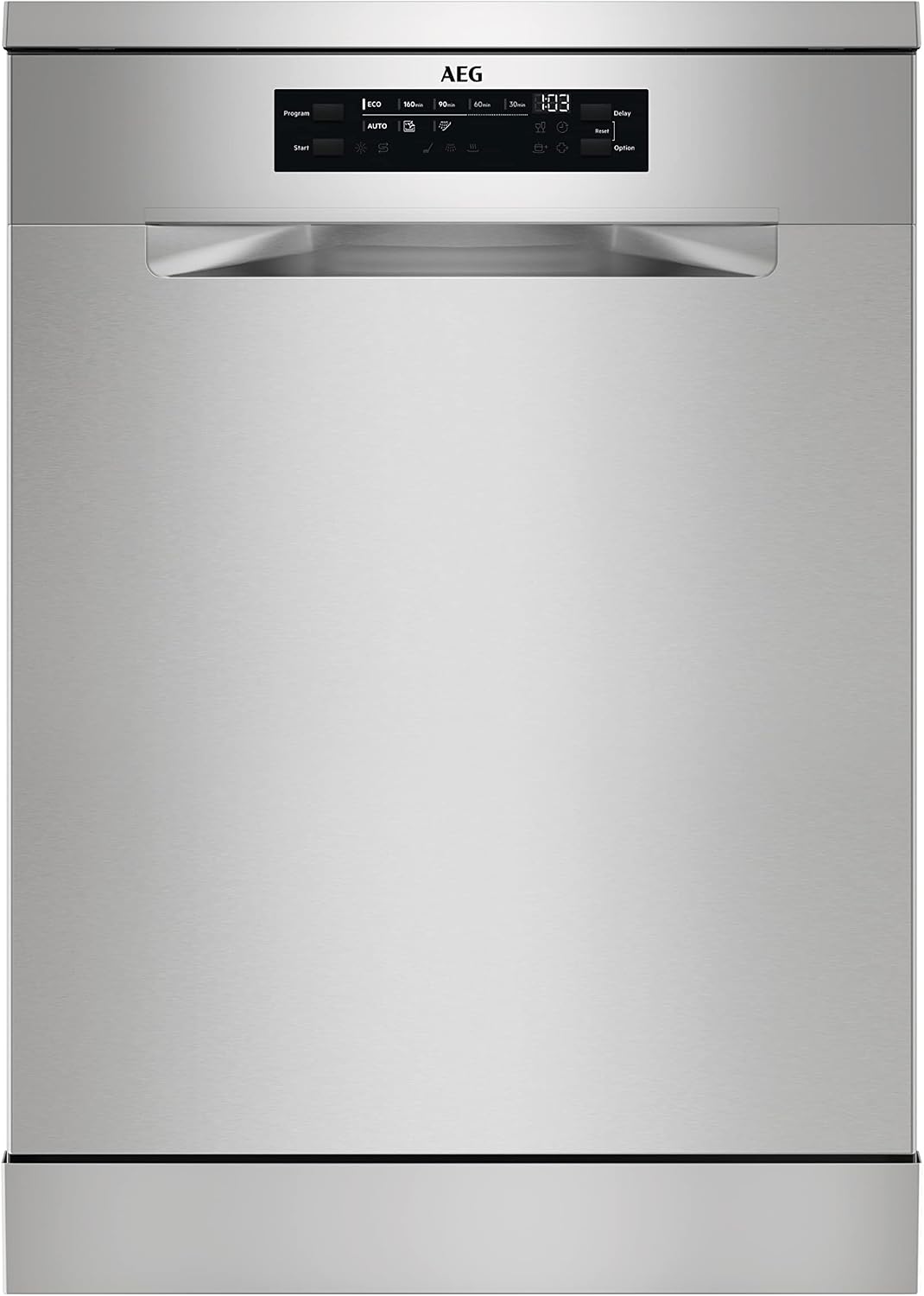 AEG Geschirrspüler, 60 cm, 44 dB, Silber, freistehend FFB64627ZM, 13 Gedecke, AirDry-System, XL-Display, Quicklift-Korb