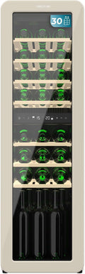 Cecotec Weinkühlschrank, Beige/Schwarz, 30 Flaschen Retro Bolero Grandsommelier Origin Duo 30 Hit, 12-20ºC), LED-Steuerung