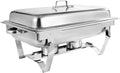 Rechteckiger Buffetschrank, Edelstahl, Braun, Chafing Dish Mit Großen Pfannen, Buffet, Catering, Wärmer, Server