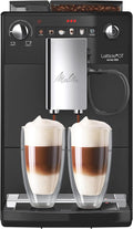 Melitta Kaffeevollautomat, Schwarz, Latticia OT - mit Milchsystem, Kaffeemaschine mit Mahlwerk für z. B. Kaffee oder Cappuccino