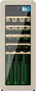 Cecotec Weinkühlschrank, Beige, 24 Flaschen Retro Bolero Grandsommelier Origin 24 Hit . mit, Temp. 5-20ºC, NoFrost