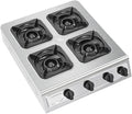 Robuster Gasherd, rostfreier Stahl, Schwarz, 4-Loch-Gastronomie-Brenner für den Außenbereich