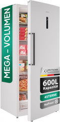 Heinrich´s Gefrierschrank, 600 L, Weiß, XXL Freezer, No-Frost Schutz, 1x Gefrierschublade, 5x Glasböden, LED-Display