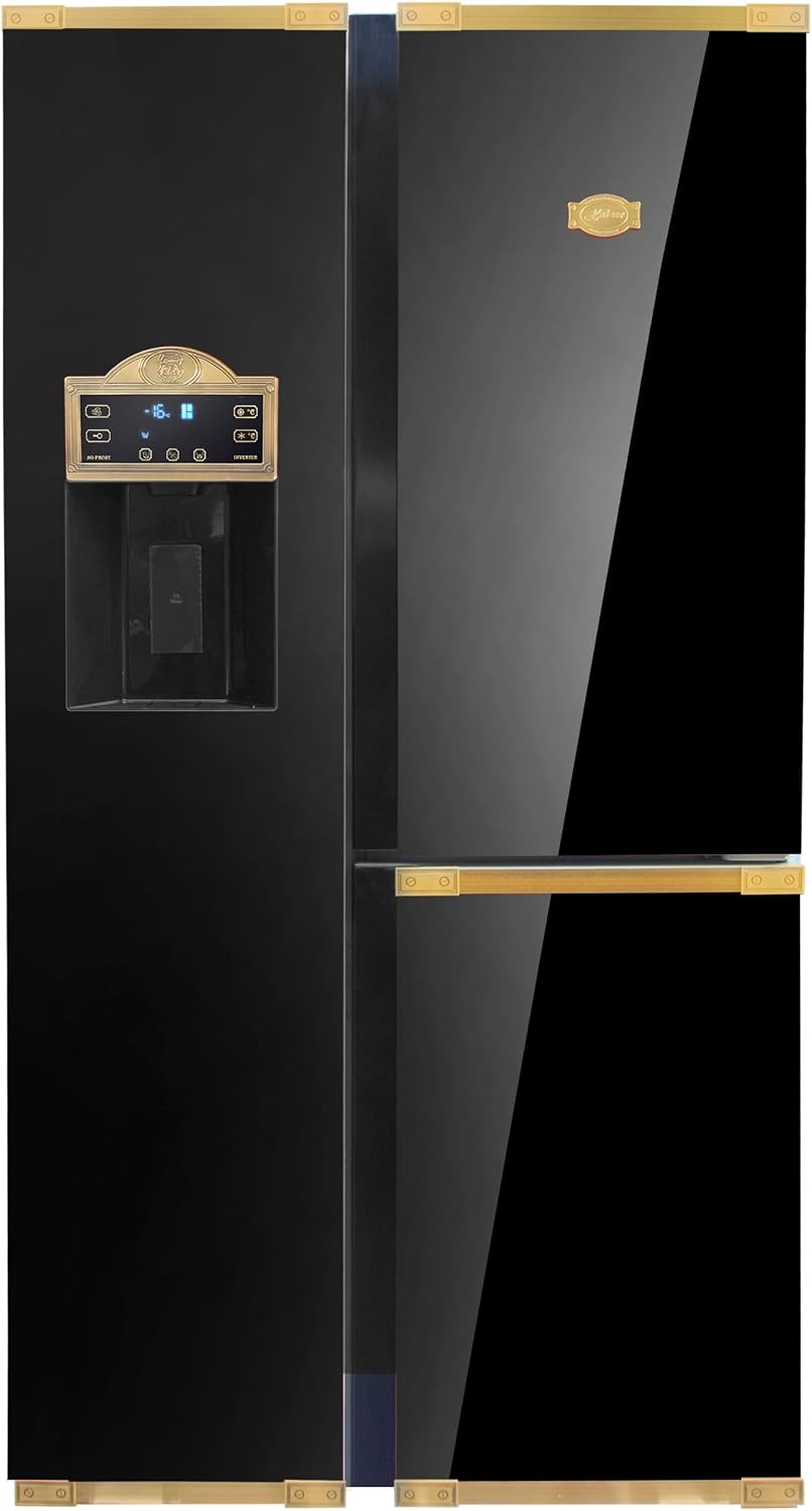 Kaiser Side-by-Side-Kühlschrank, 538 L, Anthrazit/Gold, Side-by-Side Kühlschrank KS 90300 AD Bio • Art Deco