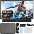 Fernseher, 616,5 x 418 x 99 mm., max ≤ 65 W, 27 Zoll, Schwarz, Tragbarer 68, 6 cm FHD 1080P Android14 OS mit Google TV
