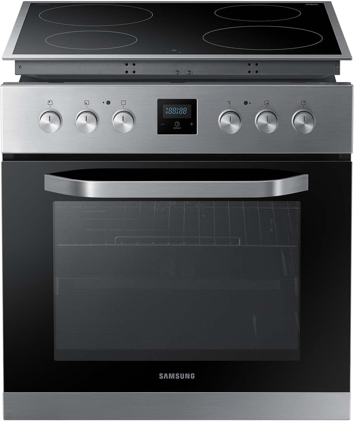 Samsung Backofen, Schwarz/Silber, Herdset F-NB69R5701RS bestehend aus Ceranfeld und Einbau, 69 ℓ, versenkbare Knebel