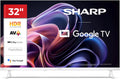 SHARP Fernseher, Weiß, 32HF2365EW, Google TV, 32' HD, Rahmenlos, 60 Hz, 2x3 W Sound, 3X HDMI, 2X USB