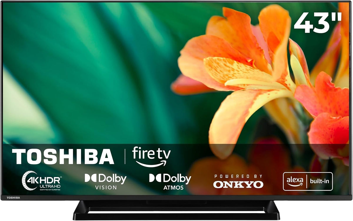 Toshiba Fernseher, 43 Zoll, Schwarz, Smart TV, 43UF3F63DAR Smart TV mit 4K UHD Amazon Fire TV