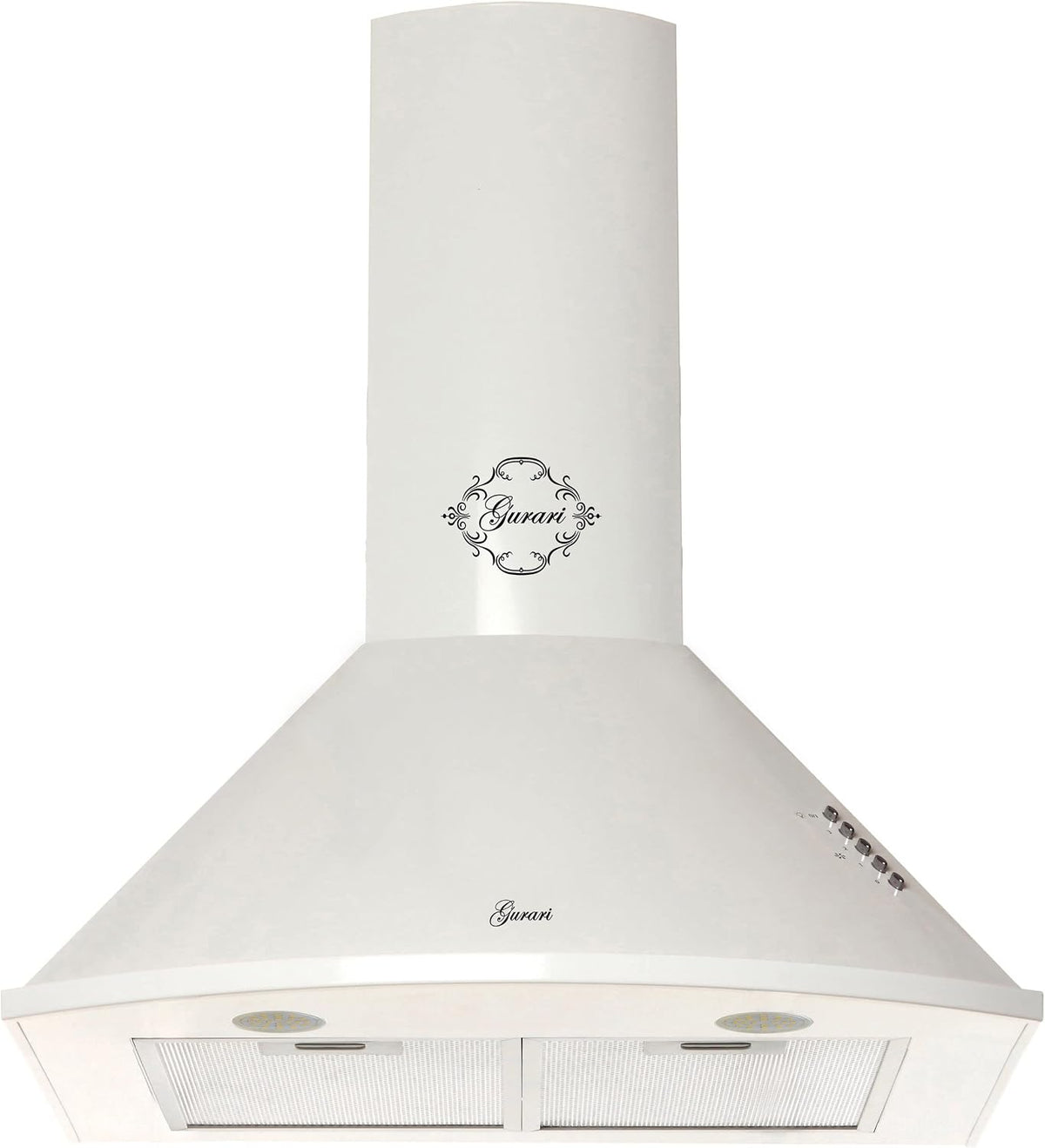 GURARI Dunstabzugshaube, 046 WH, 60 cm, 1000m, Weiß, Wandhaube GCH C 6, Saugstark ³/h, 3 Stufen, Ablufthaube, Umlufthaube