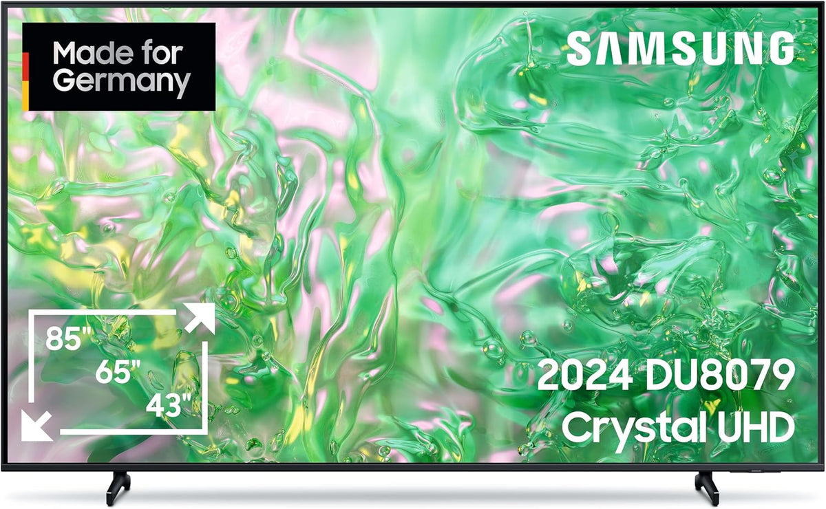Samsung Fernseher, 85 Zoll, Schwarz, Smart TV, Crystal UHD 4K DU8079, TV mit Dynamic Crystal Color, 4K Upscaling
