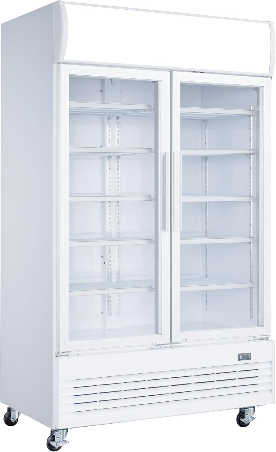 METRO Getränkekühlschrank, 120 x 72.5 x 206.6 cm, 930 L, Weiß, Professional Doppel GSC2100, Stahl/Glas, mit Schloss