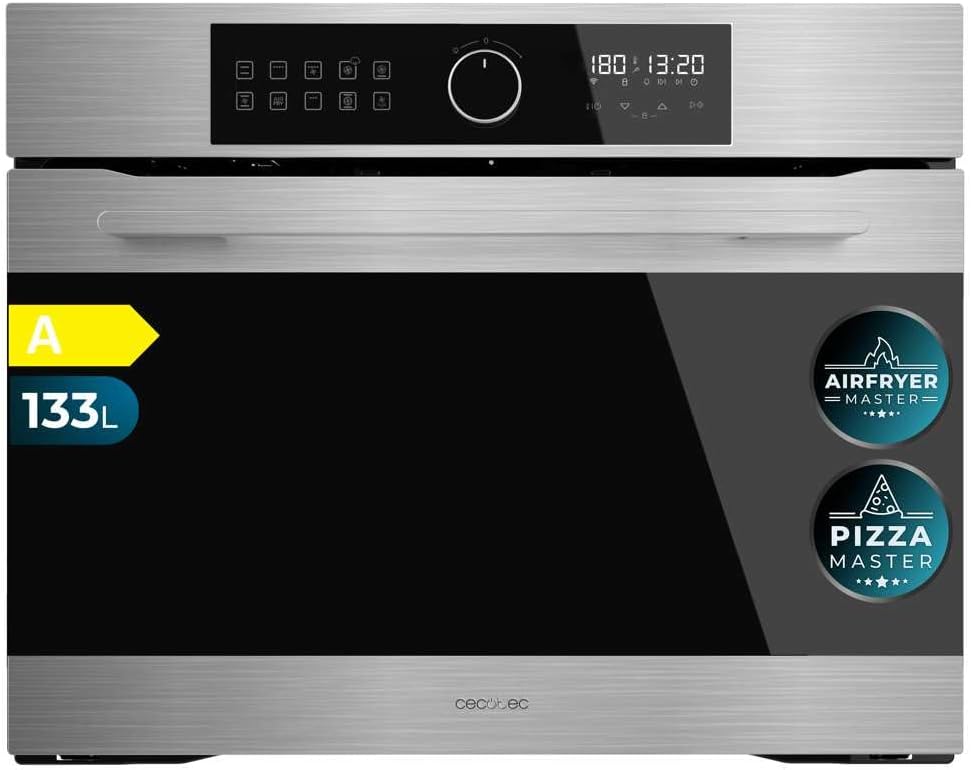 Cecotec Backofen, 3800 W, 133 L, Silber, Einbau Multifunktion Bolero Hexa AF319000 Inox A, Kapazität, 11 Funktionen mit Airfryer Master