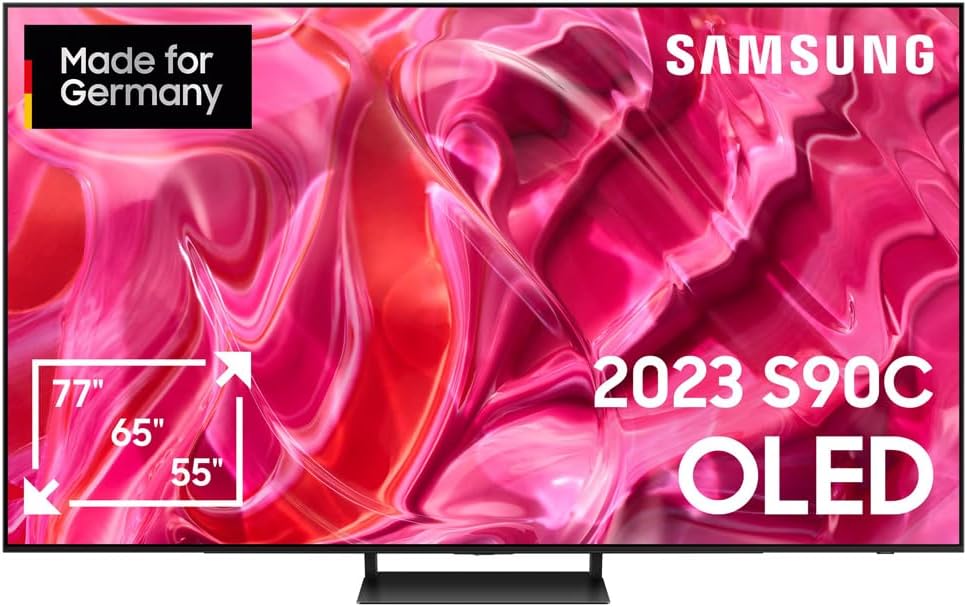 Samsung Fernseher, 55 Zoll, Schwarz, Smart TV, OLED 4K S90C (GQ55S90CATXZG, Deutsches Modell), Quantum HDR OLED