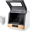 Tischgeschirrspüle, 800 W, PP, ABS, Edelstahl, Schwarz/Gold, Mini-Geschirrspüler mit 3 Programme, mit Wasseranschluss Verwendbar