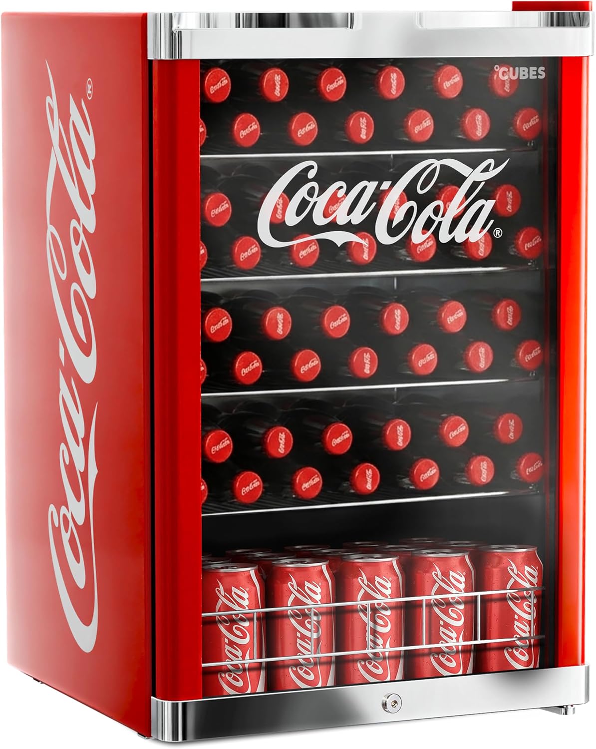 °CUBES Kühlschrank, 115 L, Weiß, Coca Cola