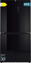 Cecotec Side-by-Side-Kühlschrank, 177,5 cm, 503 L, 85 cm, Schwarz, Side-by-Side Kühlschrank mit Gefrierfach Bolero CoolMarket
