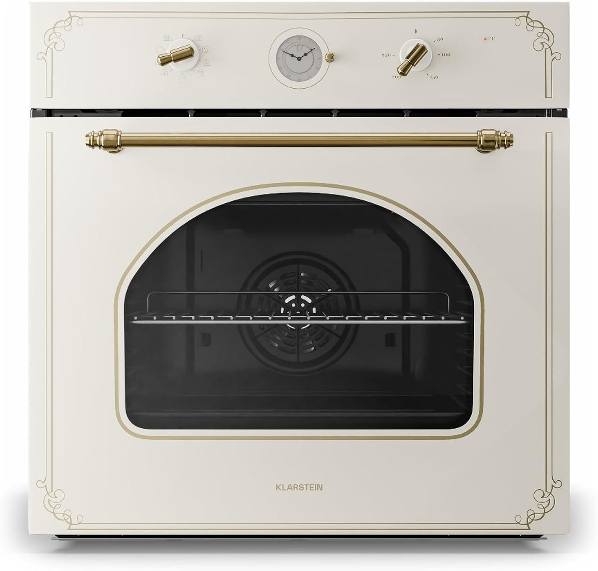 Klarstein Backofen, 70 Liter, Schwarz/Silber, Victoria - Elektro, Einbauofen mit 9 Funktionen, Timer, 50-250 °C